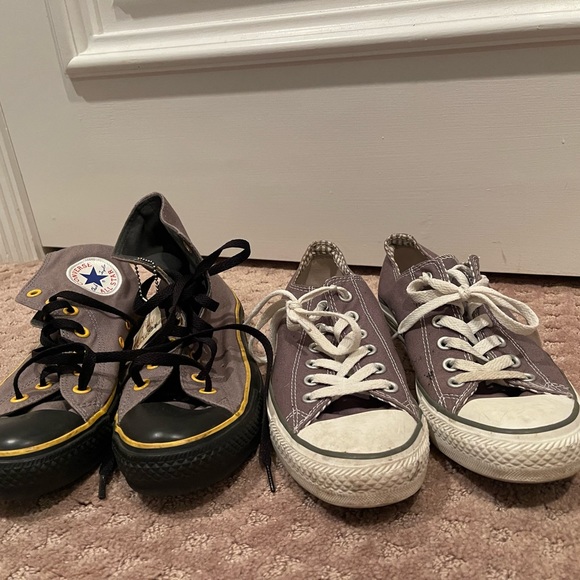 Converse All Star Chuck Taylor sneakers shoes gray yellow sz 8 - Picture 2 of 3